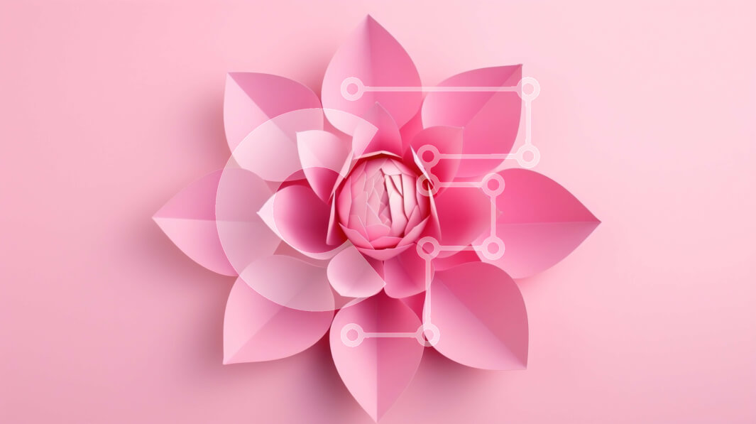 Intra Συλλεκτικό Ξύλινο Παζλ Plywood  4mm - Ροζ χάρτινο λουλούδι λωτού Σε Ξύλινο Κουτί - Διαστάσεις: 10x10 cm – 25 κομμάτια