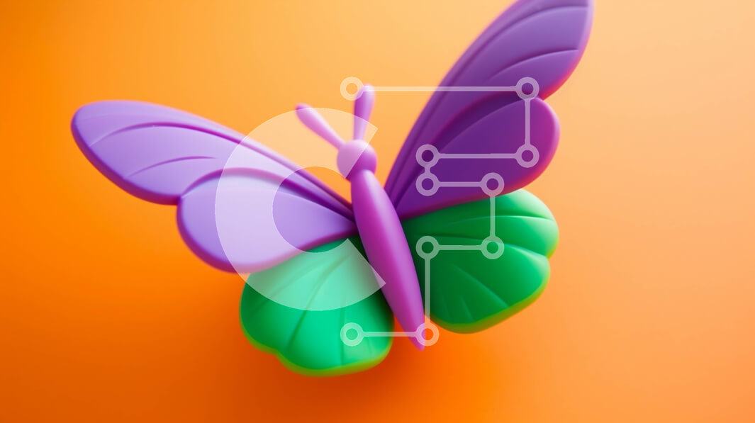 Intra Συλλεκτικό Ξύλινο Παζλ Plywood  4mm - Πολύχρωμο παιχνίδι πεταλούδων σε πορτοκαλί φόντο Σε Ξύλινο Κουτί - Διαστάσεις Puzzle: 10x10 cm – 25 κομμάτια