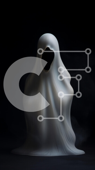 Intra Συλλεκτικό Ξύλινο Παζλ Plywood  4mm - Mysterious Ghost Figure in the Dark with Smoke Σε Ξύλινο Κουτί - Διαστάσεις Puzzle: 10x10 cm – 25 κομμάτια