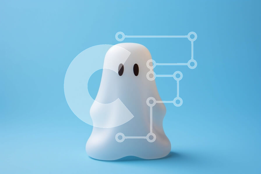 Intra Συλλεκτικό Ξύλινο Παζλ Plywood  4mm - Χαριτωμένο στολίδι φάντασμα σε μπλε φόντο Σε Ξύλινο Κουτί - Διαστάσεις Puzzle: 10x10 cm – 25 κομμάτια