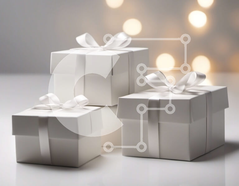 Intra Συλλεκτικό Ξύλινο Παζλ Plywood  4mm - Κομψά λευκά κουτιά δώρων με κορδέλες σε τραπέζι Σε Ξύλινο Κουτί - Διαστάσεις: 10x10 cm – 25 κομμάτια