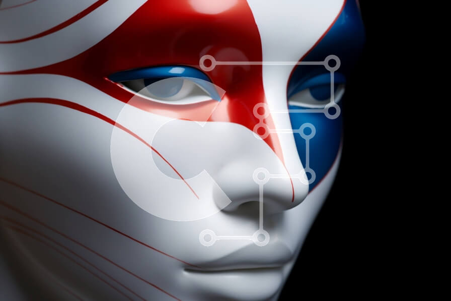 Intra Συλλεκτικό Ξύλινο Παζλ Plywood  4mm - Μανεκέν με Patriotic Face Paint Σε Ξύλινο Κουτί - Διαστάσεις Puzzle: 10x10 cm – 25 κομμάτια