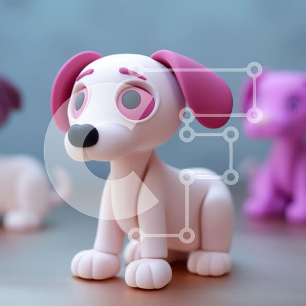 Intra Συλλεκτικό Ξύλινο Παζλ Plywood  4mm - Ομάδα ειδωλίων σκυλιών παιχνιδιών που κάθονται το ένα μπροστά στο άλλο Σε Ξύλινο Κουτί - Διαστάσεις Puzzle: 10x10 cm – 25 κομμάτια