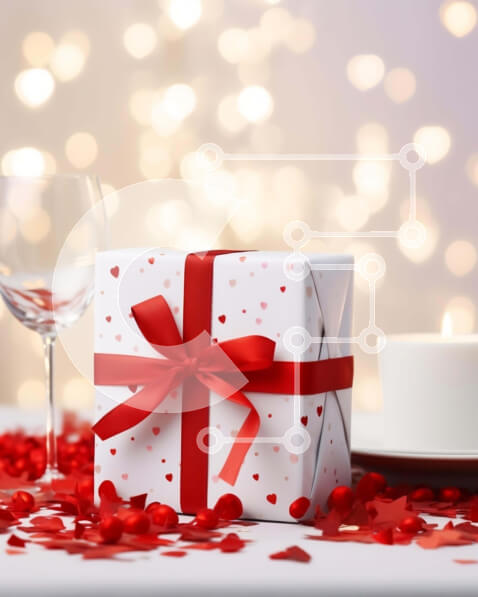 Intra Συλλεκτικό Ξύλινο Παζλ Plywood  4mm - Κουτί δώρου για την ημέρα του Αγίου Βαλεντίνου με κρασί και κερί στο τραπέζι Σε Ξύλινο Κουτί - Διαστάσεις: 10x10 cm – 25 κομμάτια