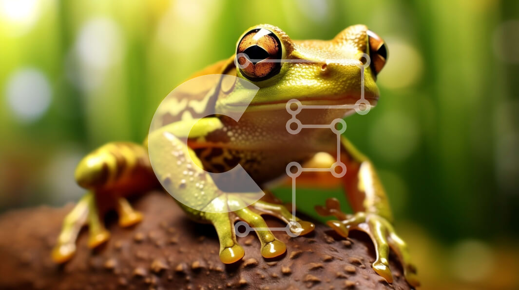 Intra Συλλεκτικό Ξύλινο Παζλ Plywood  4mm - Εκπληκτική κινηματογράφηση σε πρώτο πλάνο ενός βατράχου σε ένα κούτσουρο σε ένα δάσος Σε Ξύλινο Κουτί - Διαστάσεις: 10x10 cm – 25 κομμάτια