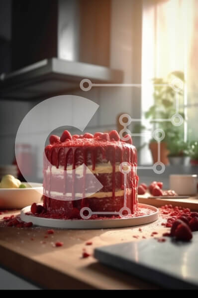 Σετ των 2 Intra Συλλεκτικό Ξύλινο Παζλ Plywood  4mm - Λαχταριστό Red Velvet Cake με Raspberries and Chocolate Frosting Σε Ξύλινο Κουτί - Διαστάσεις: 10x10 cm – 25 κομμάτια