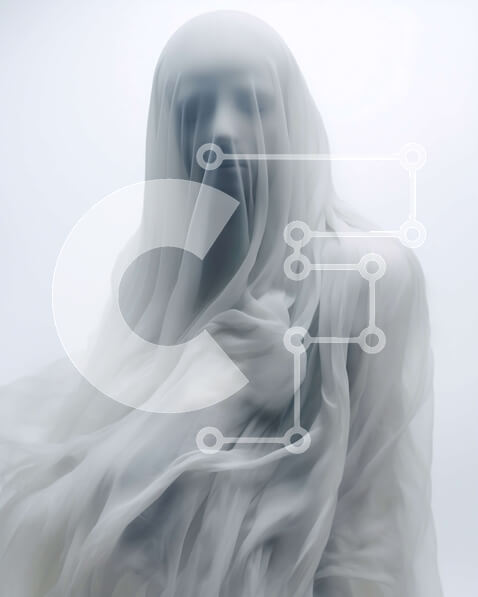 Intra Συλλεκτικό Ξύλινο Παζλ Plywood  4mm - Ghostly Figure με αδιαφανές πέπλο Σε Ξύλινο Κουτί - Διαστάσεις Puzzle: 10x10 cm – 25 κομμάτια