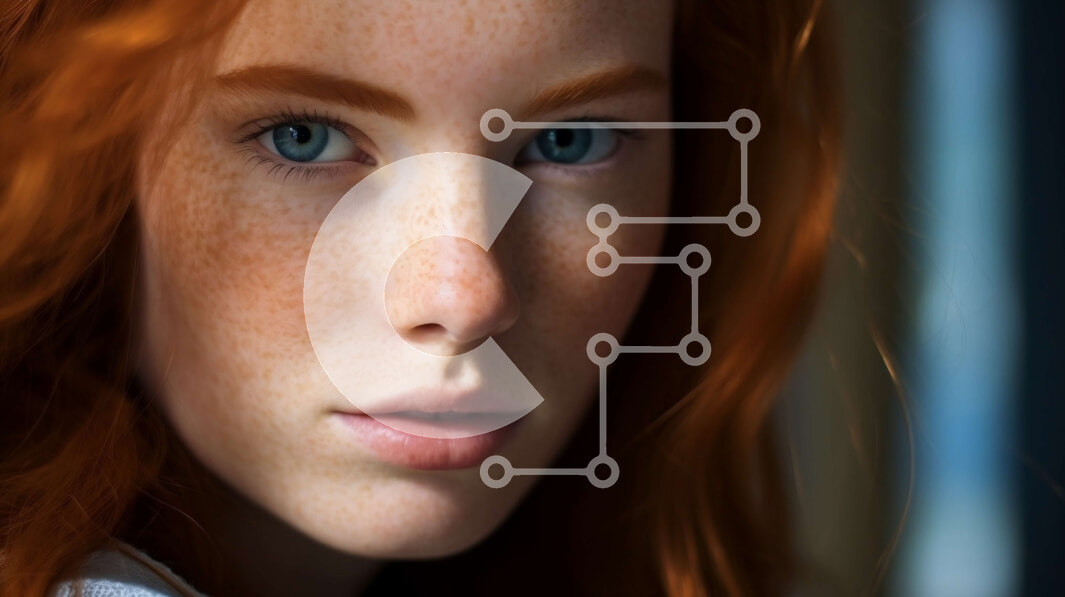 Σετ των 2 Intra Συλλεκτικό Ξύλινο Παζλ Plywood  4mm - Νεαρή γυναίκα με κόκκινα μαλλιά και φακίδες Σε Ξύλινο Κουτί - Διαστάσεις: 10x10 cm – 25 κομμάτια