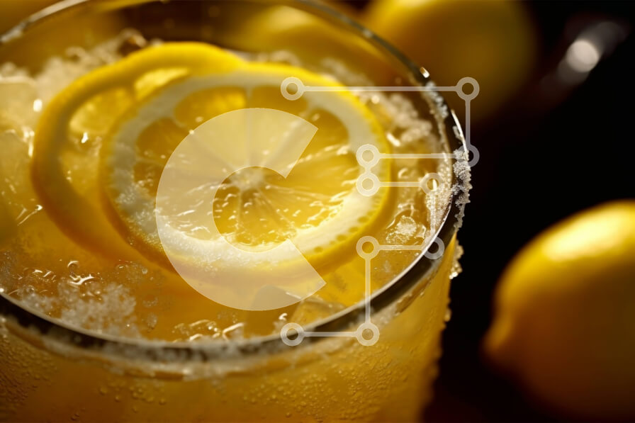 Σετ των 2 Intra Συλλεκτικό Ξύλινο Παζλ Plywood  4mm - Κοντινή εικόνα ενός ποτηριού λεμονάδας με φέτες λεμονιού Σε Ξύλινο Κουτί - Διαστάσεις: 10x10 cm – 25 κομμάτια