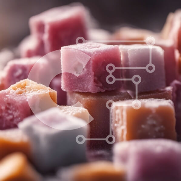 Σετ των 2 Intra Συλλεκτικό Ξύλινο Παζλ Plywood  4mm - Κοντινή όψη των πολύχρωμων κομματιών καραμέλας Σε Ξύλινο Κουτί - Διαστάσεις: 10x10 cm – 25 κομμάτια