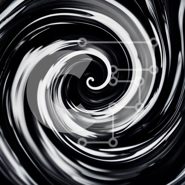 Intra Συλλεκτικό Ξύλινο Παζλ Plywood  4mm - Αφηρημένη ασπρόμαυρη σπείρα με το στροβιλιζόμενο σχέδιο Σε Ξύλινο Κουτί - Διαστάσεις Puzzle: 10x10 cm – 25 κομμάτια