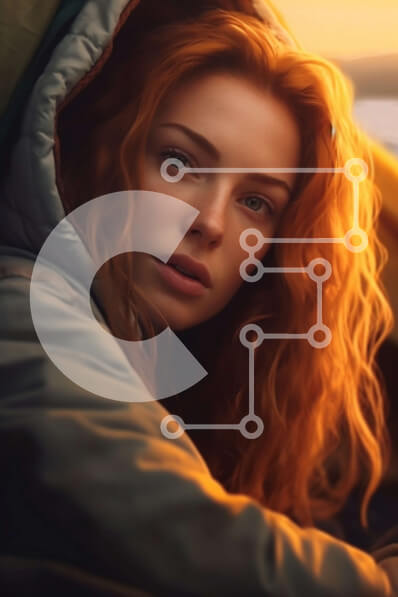 Σετ των 2 Intra Συλλεκτικό Ξύλινο Παζλ Plywood  4mm - Όμορφη εικόνα μιας νεαρής γυναίκας που κάθεται δίπλα σε μια λίμνη στο ηλιοβασίλεμα Σε Ξύλινο Κουτί - Διαστάσεις: 10x10 cm – 25 κομμάτια