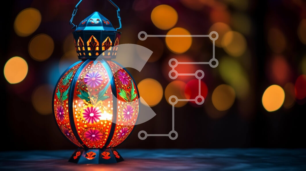 Intra Συλλεκτικό Ξύλινο Παζλ Plywood  4mm - Πολύχρωμο φανάρι σε ξύλινο τραπέζι με φόντο θολά φώτα Σε Ξύλινο Κουτί - Διαστάσεις Puzzle: 10x10 cm – 25 κομμάτια