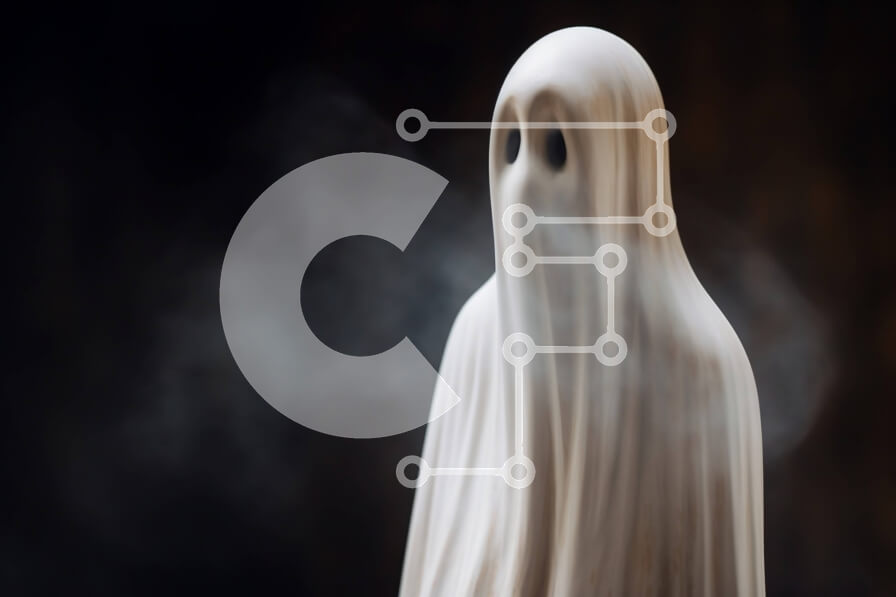 Intra Συλλεκτικό Ξύλινο Παζλ Plywood  4mm - Άγαλμα λευκό φάντασμα που επιπλέει στον αέρα με τον καπνό Σε Ξύλινο Κουτί - Διαστάσεις Puzzle: 10x10 cm – 25 κομμάτια