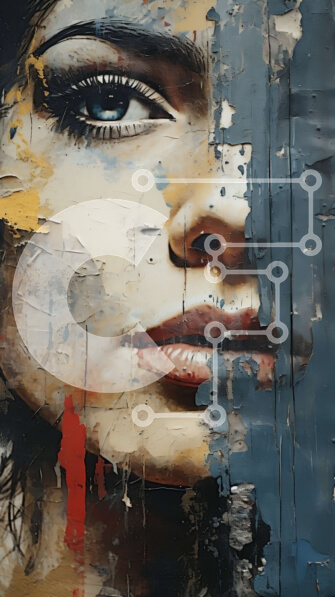 Intra Συλλεκτικό Ξύλινο Παζλ Plywood  4mm - Πολύχρωμη γυναίκα με βαμμένο πρόσωπο και κόκκινο κραγιόν Σε Ξύλινο Κουτί - Διαστάσεις Puzzle: 10x10 cm – 25 κομμάτια