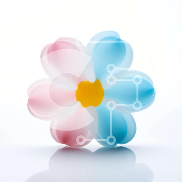 Intra Συλλεκτικό Ξύλινο Παζλ Plywood  4mm - Πολύχρωμο πλαστικό λουλούδι σε λευκή επιφάνεια Σε Ξύλινο Κουτί - Διαστάσεις: 10x10 cm – 25 κομμάτια