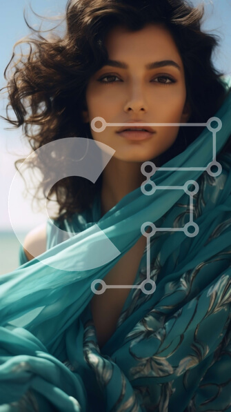 Σετ των 2 Intra Συλλεκτικό Ξύλινο Παζλ Plywood  4mm - Γραφική εικόνα μιας γυναίκας που στέκεται δίπλα στον ωκεανό με μαλλιά φουσκωμένα από τον άνεμο Σε Ξύλινο Κουτί - Διαστάσεις: 10x10 cm – 25 κομμάτια