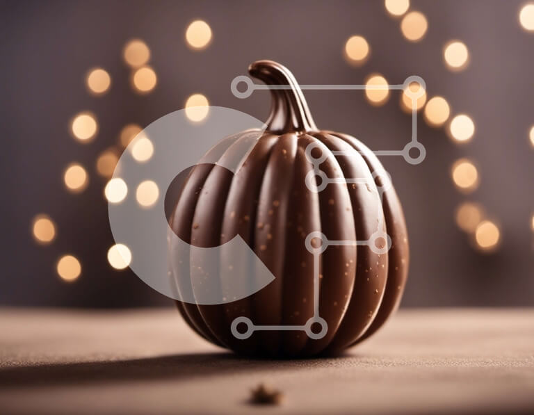 Σετ των 2 Intra Συλλεκτικό Ξύλινο Παζλ Plywood  4mm - Κολοκύθα μαύρης σοκολάτας σε κομψά διακοσμημένο τραπέζι Σε Ξύλινο Κουτί - Διαστάσεις: 10x10 cm – 25 κομμάτια