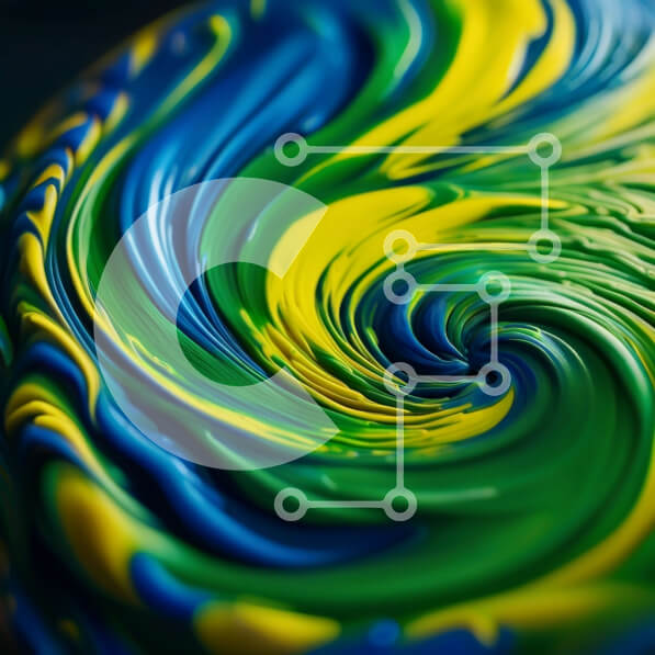 Σετ των 2 Intra Συλλεκτικό Ξύλινο Παζλ Plywood  4mm - Εύγευστο μπλε και κίτρινο στροβιλισμένο κέικ κινηματογράφηση σε πρώτο πλάνο Σε Ξύλινο Κουτί - Διαστάσεις: 10x10 cm – 25 κομμάτια