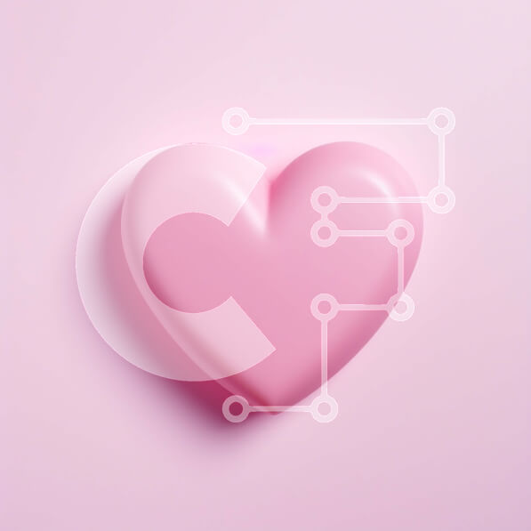 Intra Συλλεκτικό Ξύλινο Παζλ Plywood  4mm - Ροζ σχήμα καρδιάς σε υπόλευκο φόντο Σε Ξύλινο Κουτί - Διαστάσεις Puzzle: 10x10 cm – 25 κομμάτια