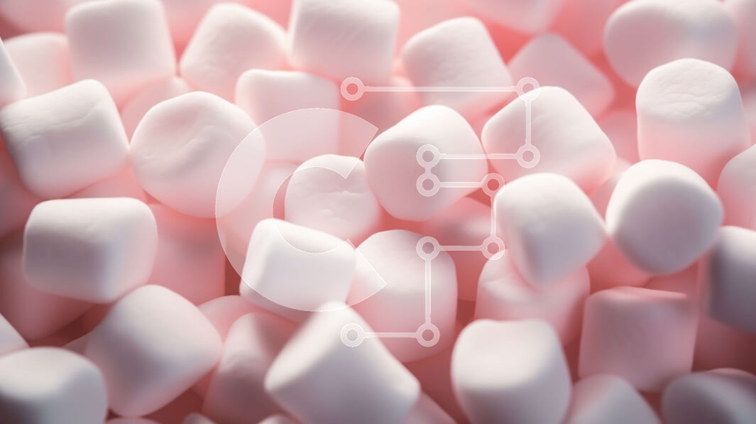 Σετ των 2 Intra Συλλεκτικό Ξύλινο Παζλ Plywood  4mm - Κοντινό πλάνο ενός σωρού από White Marshmallows Σε Ξύλινο Κουτί - Διαστάσεις: 10x10 cm – 25 κομμάτια