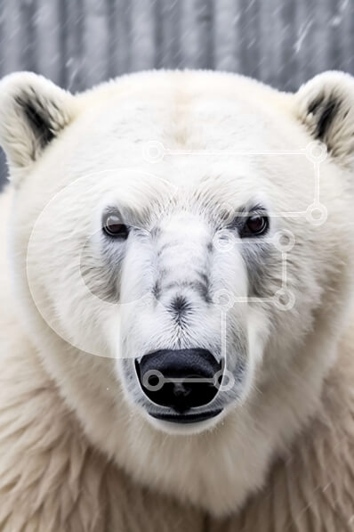 Σετ των 2 Intra Συλλεκτικό Ξύλινο Παζλ Plywood  4mm - Εκπληκτική κοντινή πλάνο του προσώπου μιας πολικής αρκούδας με μπλε μάτια Σε Ξύλινο Κουτί - Διαστάσεις: 10x10 cm – 25 κομμάτια