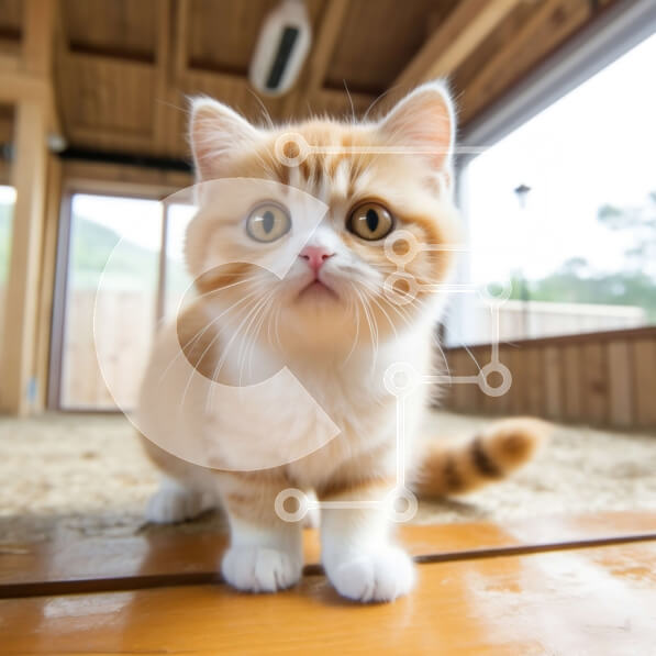 Intra Συλλεκτικό Ξύλινο Παζλ Plywood  4mm - Χαριτωμένο γατάκι με αφράτη ουρά που κοιτάζει ψηλά στην κάμερα Σε Ξύλινο Κουτί - Διαστάσεις: 10x10 cm – 25 κομμάτια