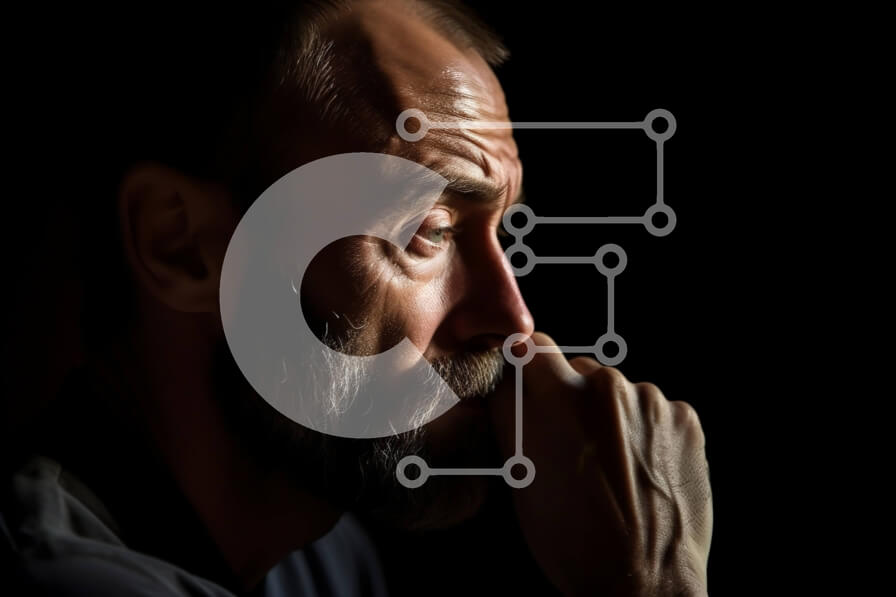 Intra Συλλεκτικό Ξύλινο Παζλ Plywood  4mm - Σιλουέτα ενός άνδρα με γένια και γυαλιά που κοιτάζει από απόσταση Σε Ξύλινο Κουτί - Διαστάσεις Puzzle: 10x10 cm – 25 κομμάτια