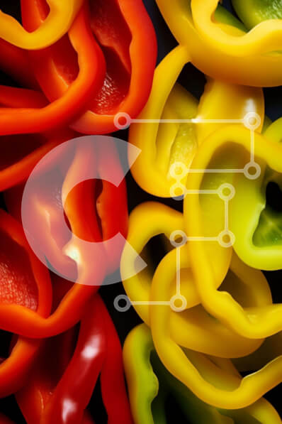 Σετ των 2 Intra Συλλεκτικό Ξύλινο Παζλ Plywood  4mm - Κοντινό πλάνο πολύχρωμων πιπεριών σε σχήμα καρδιάς Σε Ξύλινο Κουτί - Διαστάσεις: 10x10 cm – 25 κομμάτια