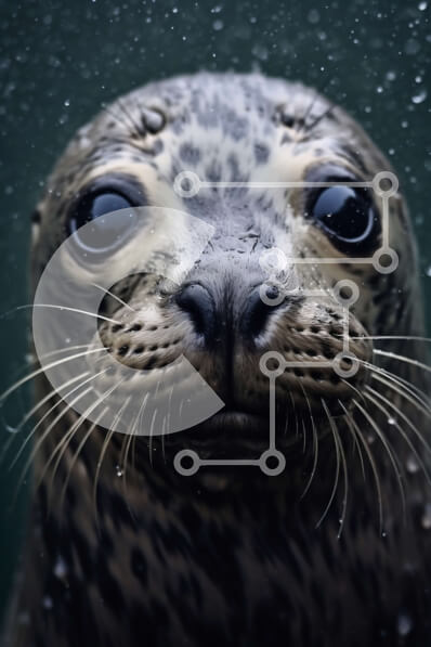 Σετ των 2 Intra Συλλεκτικό Ξύλινο Παζλ Plywood  4mm - Αξιολάτρευτη κοντινή φωτογραφία του προσώπου μιας φώκιας Σε Ξύλινο Κουτί - Διαστάσεις: 10x10 cm – 25 κομμάτια