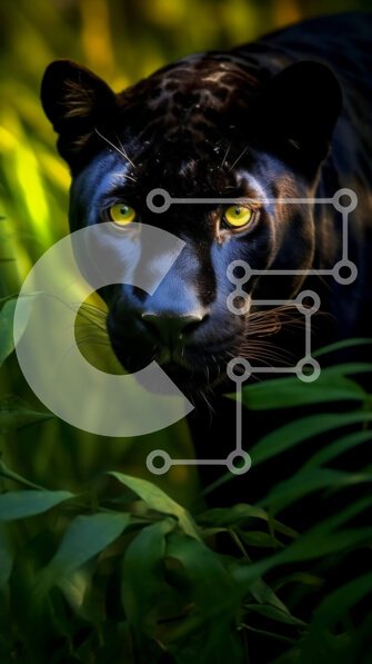 Σετ των 2 Intra Συλλεκτικό Ξύλινο Παζλ Plywood  4mm - Εκπληκτική εικόνα ενός μαύρου πάνθηρα στη ζούγκλα Σε Ξύλινο Κουτί - Διαστάσεις: 10x10 cm – 25 κομμάτια