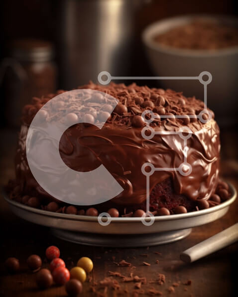 Σετ των 2 Intra Συλλεκτικό Ξύλινο Παζλ Plywood  4mm - Λαχταριστό κέικ σοκολάτας με παγωμένο σοκολάτα και πατατάκια Σε Ξύλινο Κουτί - Διαστάσεις: 10x10 cm – 25 κομμάτια