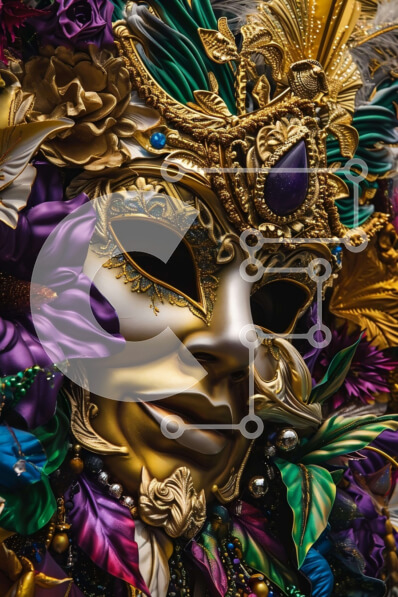 Intra Συλλεκτικό Ξύλινο Παζλ Plywood  4mm - Περίτεχνη μάσκα μεταμφίεσης με λουλούδια και φτερά Σε Ξύλινο Κουτί - Διαστάσεις Puzzle: 10x10 cm – 25 κομμάτια