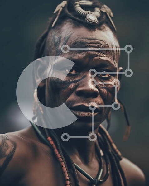 Intra Συλλεκτικό Ξύλινο Παζλ Plywood  4mm - Πορτρέτο ενός άνδρα με Dreadlocks και τατουάζ Σε Ξύλινο Κουτί - Διαστάσεις Puzzle: 10x10 cm – 25 κομμάτια