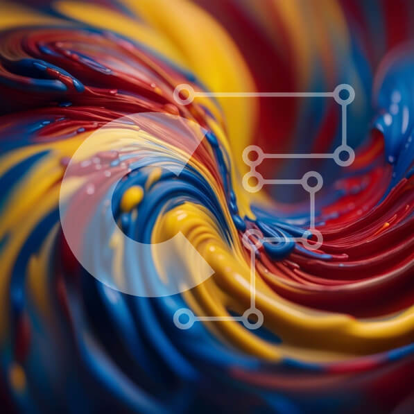 Intra Συλλεκτικό Ξύλινο Παζλ Plywood  4mm - Ζωντανά στροβιλιζόμενα χρώματα σε υγρή λήψη από κοντά Σε Ξύλινο Κουτί - Διαστάσεις Puzzle: 10x10 cm – 25 κομμάτια