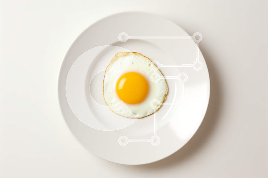 Σετ των 2 Intra Συλλεκτικό Ξύλινο Παζλ Plywood  4mm - Τηγανητό αυγό στο άσπρο πιάτο Σε Ξύλινο Κουτί - Διαστάσεις: 10x10 cm – 25 κομμάτια