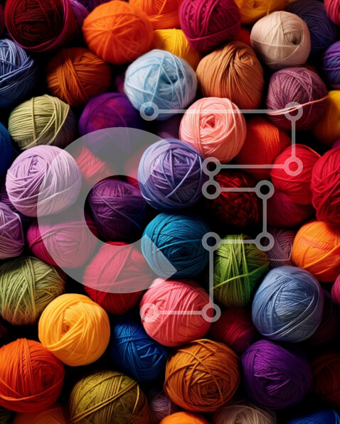 Intra Συλλεκτικό Ξύλινο Παζλ Plywood  4mm - Ζωντανή εικόνα ενός σωρού από πολύχρωμες μπάλες νήματος Σε Ξύλινο Κουτί - Διαστάσεις: 10x10 cm – 25 κομμάτια