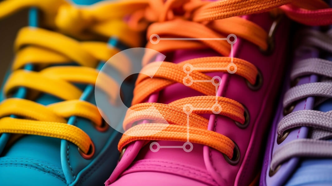 Intra Συλλεκτικό Ξύλινο Παζλ Plywood  4mm - Πολύχρωμα αθλητικά παπούτσια με φωτεινά κορδόνια Σε Ξύλινο Κουτί - Διαστάσεις Puzzle: 10x10 cm – 25 κομμάτια