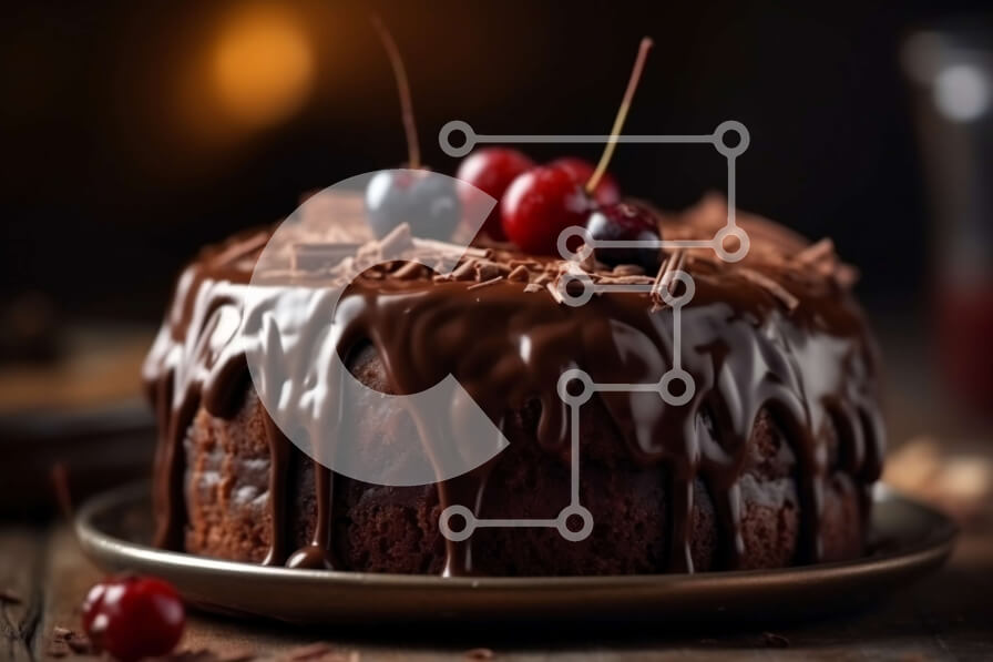 Σετ των 2 Intra Συλλεκτικό Ξύλινο Παζλ Plywood  4mm - Λαχταριστό κέικ σοκολάτας με κεράσια και κεριά Σε Ξύλινο Κουτί - Διαστάσεις: 10x10 cm – 25 κομμάτια