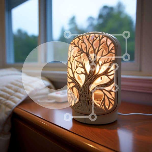 Intra Συλλεκτικό Ξύλινο Παζλ Plywood  4mm - Όμορφο κεραμικό φωτιστικό με περίπλοκο σχέδιο δέντρου Σε Ξύλινο Κουτί - Διαστάσεις Puzzle: 10x10 cm – 25 κομμάτια