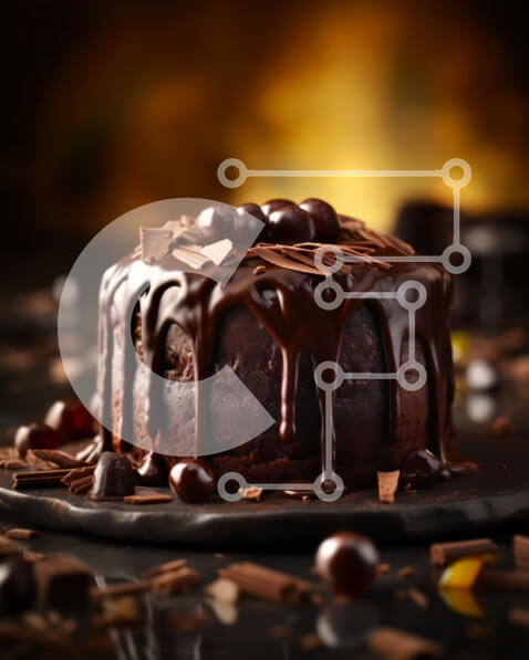 Σετ των 2 Intra Συλλεκτικό Ξύλινο Παζλ Plywood  4mm - Αφεθείτε σε ένα λαχταριστό κέικ σοκολάτας με σοκολάτα Σε Ξύλινο Κουτί - Διαστάσεις: 10x10 cm – 25 κομμάτια