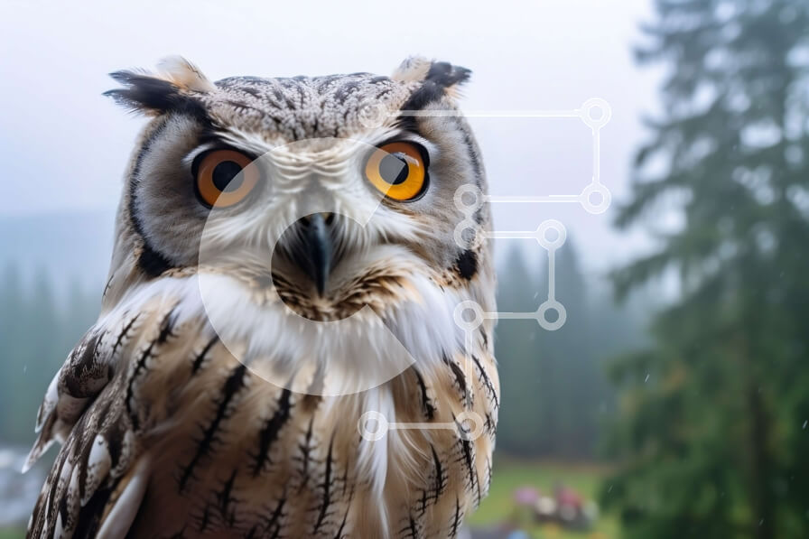 Σετ των 2 Intra Συλλεκτικό Ξύλινο Παζλ Plywood  4mm - Κουκουβάγια σε περβάζι παραθύρου Σε Ξύλινο Κουτί - Διαστάσεις: 10x10 cm – 25 κομμάτια