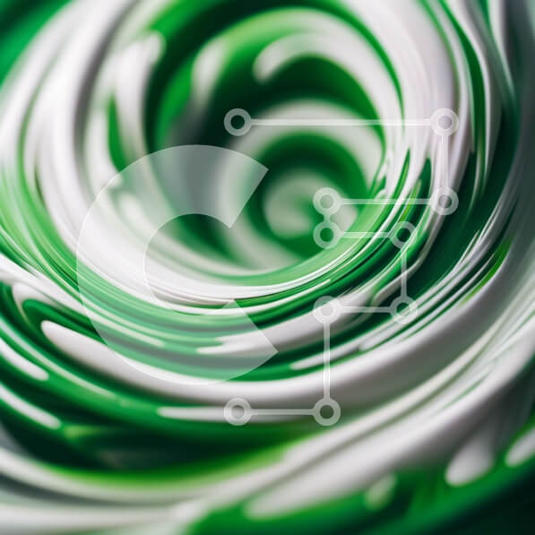 Σετ των 2 Intra Συλλεκτικό Ξύλινο Παζλ Plywood  4mm - Ζωντανή και λεπτομερής εικόνα του πράσινου και λευκού νήματος καραμέλας Σε Ξύλινο Κουτί - Διαστάσεις: 10x10 cm – 25 κομμάτια