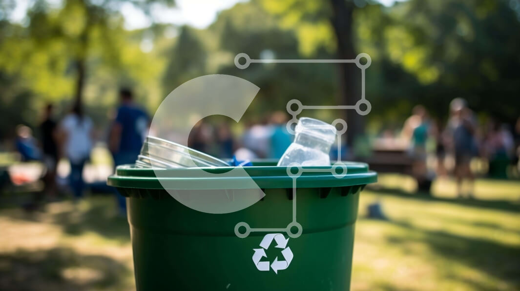 Intra Συλλεκτικό Ξύλινο Παζλ Plywood  4mm - Πράσινος κάδος απορριμμάτων γεμάτος με ανακυκλώσιμα υλικά Σε Ξύλινο Κουτί - Διαστάσεις: 10x10 cm – 25 κομμάτια