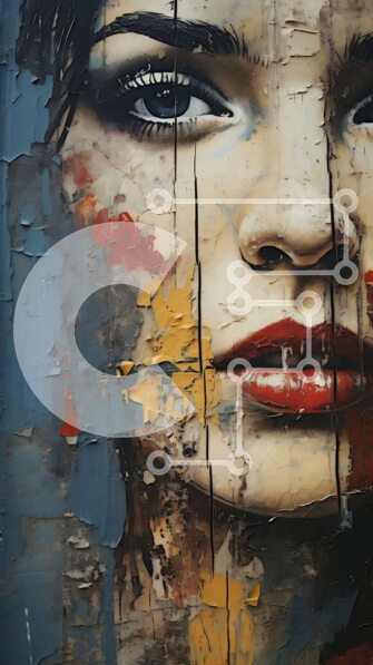 Intra Συλλεκτικό Ξύλινο Παζλ Plywood  4mm - Γυναίκα με βαμμένο πρόσωπο σε κόκκινο φόρεμα Σε Ξύλινο Κουτί - Διαστάσεις Puzzle: 10x10 cm – 25 κομμάτια