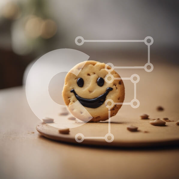 Σετ των 2 Intra Συλλεκτικό Ξύλινο Παζλ Plywood  4mm - Μπισκότο Smiley Face σε τραπέζι με κράκερ και τσιπς σοκολάτας Σε Ξύλινο Κουτί - Διαστάσεις: 10x10 cm – 25 κομμάτια