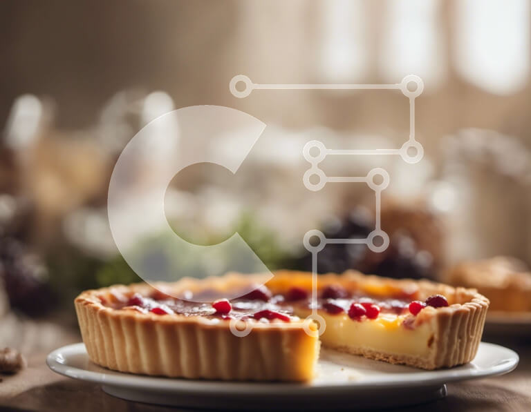 Σετ των 2 Intra Συλλεκτικό Ξύλινο Παζλ Plywood  4mm - Τάρτα Cranberry σε λευκό πιάτο Σε Ξύλινο Κουτί - Διαστάσεις: 10x10 cm – 25 κομμάτια