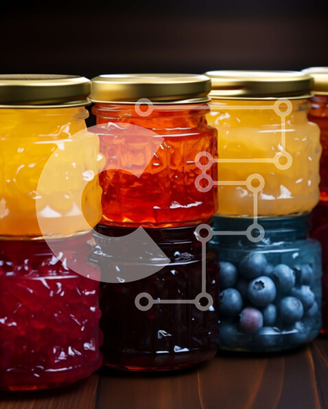 Σετ των 2 Intra Συλλεκτικό Ξύλινο Παζλ Plywood  4mm - Ποικιλία μαρμελάδων και ζελέ σε γυάλινα βάζα Σε Ξύλινο Κουτί - Διαστάσεις: 10x10 cm – 25 κομμάτια