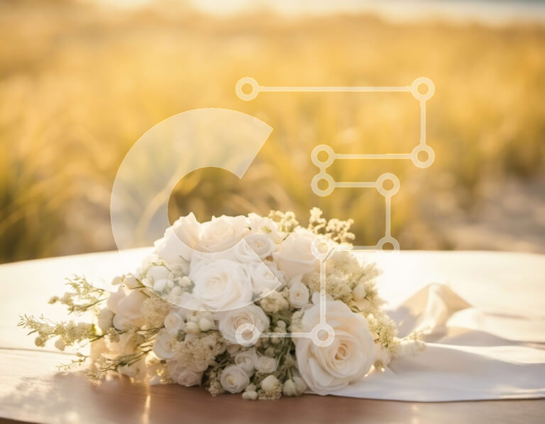 Intra Συλλεκτικό Ξύλινο Παζλ Plywood  4mm - Μπουκέτο με λευκά τριαντάφυλλα στο φως του ήλιου Σε Ξύλινο Κουτί - Διαστάσεις: 10x10 cm – 25 κομμάτια