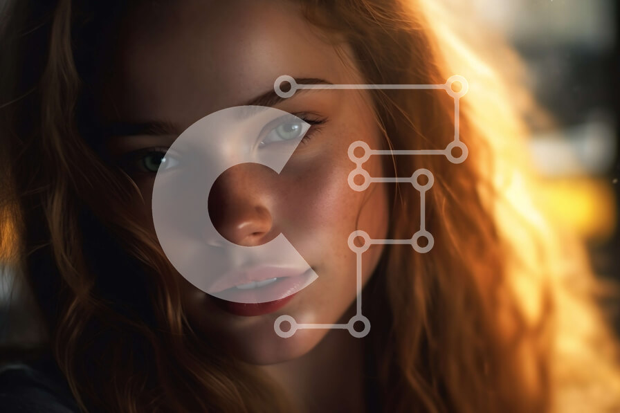 Intra Συλλεκτικό Ξύλινο Παζλ Plywood  4mm - Όμορφο πορτρέτο μιας νεαρής γυναίκας με κόκκινα μαλλιά και πράσινα μάτια Σε Ξύλινο Κουτί - Διαστάσεις Puzzle: 10x10 cm – 25 κομμάτια